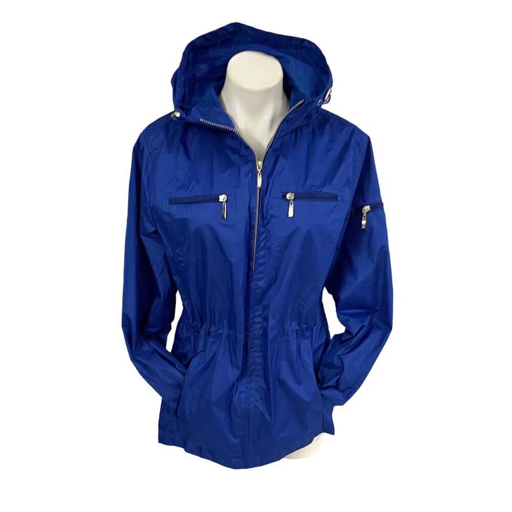 i5 Apparel Jacket Womens Small Blue Windbreaker Nautical Sporty Anorak Utility
